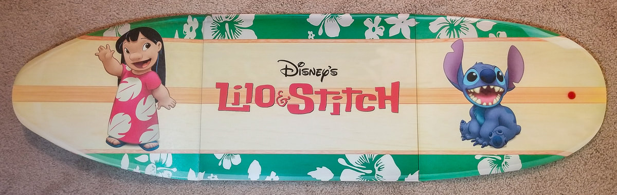 Lilo and Stitch surfboard shaped lithograph folio