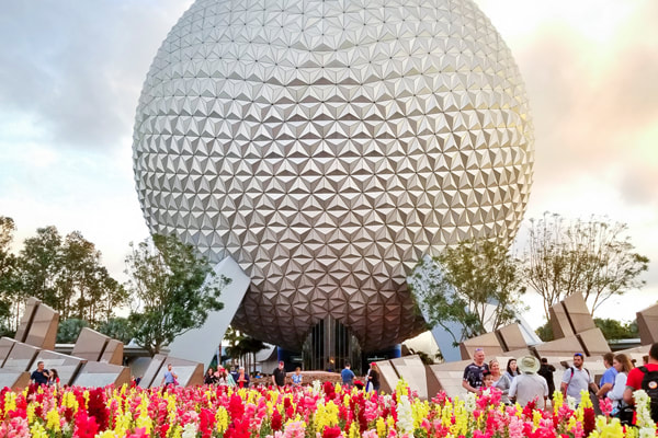 Spaceship Earth at Epcot during the International Festival of the Arts