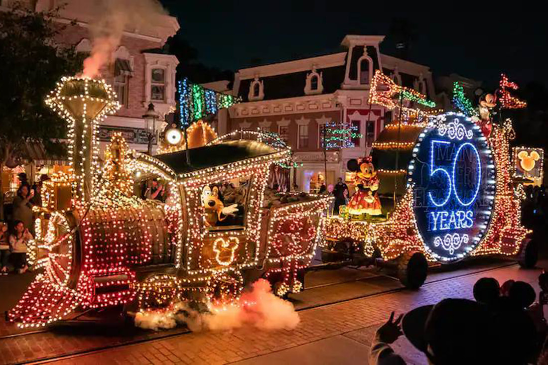 Main Street Electrical Parade train float at Disneyland in Anaheim California
