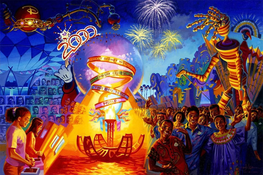 Concept art for Epcot's Millennium Celebration